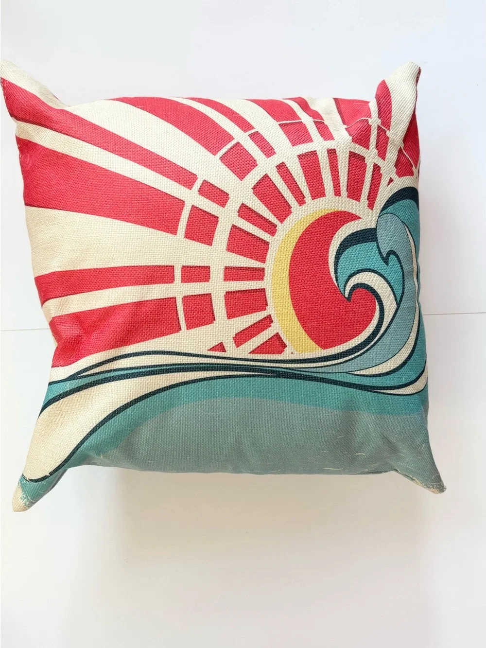 Throw Pillow Bundle Sunrise Ocean Surf Beach Sand Aqua Blue Coral Boho Hippie